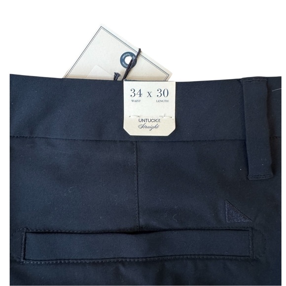 UnTuckit Men’s Chancellor Pants 34 x 30 Straight Leg Stretch Navy Blue NWT - Picture 6 of 11